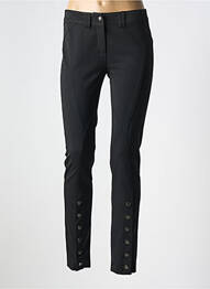 Pantalon slim închidere cu fermoar sub clapetă cu nasturi negru CRYSTAL WORLD femeie
