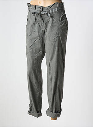 Pantalon drept închidere cu fermoar sub clapetă cu nasturi gri BANDE ORIGINALE femeie