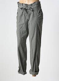 Pantalon drept închidere cu fermoar sub clapetă cu nasturi gri BANDE ORIGINALE femeie
