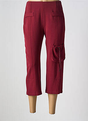 Pantalon trei sferturi croială dreaptă roșu COCO MENTHE femeie