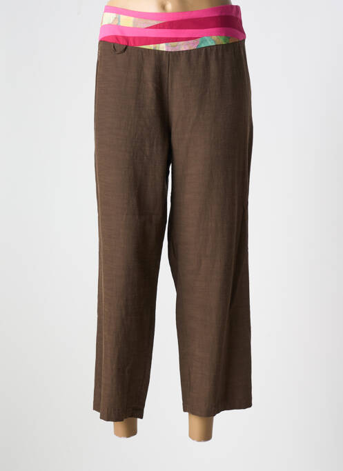 Pantalon trei sferturi maro AVENTURES DES TOILES femeie