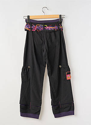 Pantalon drept țesătură poplin talie înaltă negru ENJOY femeie