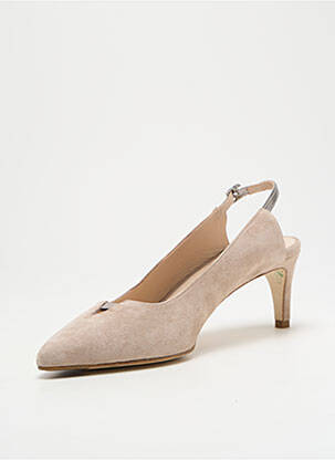Pantofi cu toc nubuc toc de 4 la 6 cm bej PARALLELE femeie