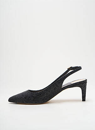 Pantofi cu toc țesătură satinată toc de 4 la 6 cm negru PARALLELE femeie