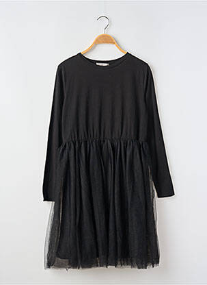 Rochie midi guler rotund mâneci lungi negru MINI MOLLY fată