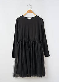 Rochie midi guler rotund mâneci lungi negru MINI MOLLY fille