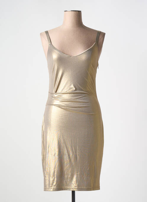 Rochie scurtă croială cambrată bretele subțiri auriu MOLLY BRACKEN femme