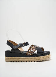 Sandale/pantofi decupați material neted toc de 4 la 6 cm negru MINKA DESIGN femme
