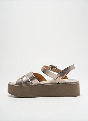 Sandale/pantofi decupați țesătură satinată toc de 4 la 6 cm argintiu MINKA DESIGN femeie