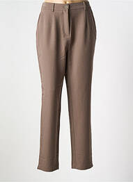 Pantalon chino închidere cu fermoar sub clapetă cu nasturi talie înaltă maro PIECES femme