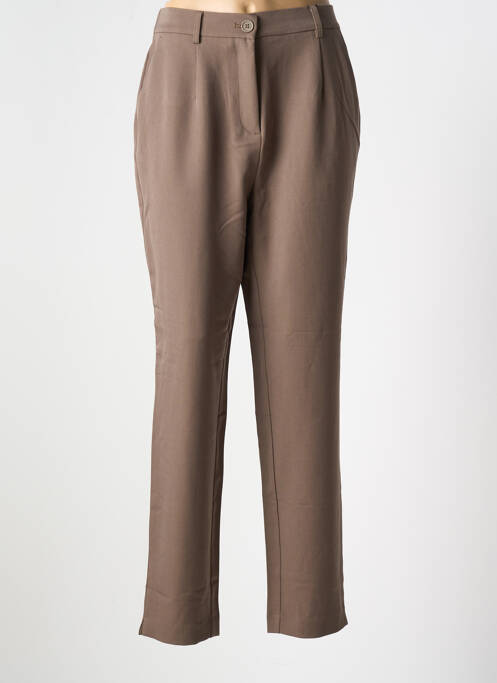 Pantalon chino maro PIECES femeie