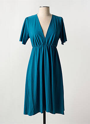 Rochie midi mâneci scurte mâneci scurte albastru PAIN DE SUCRE femeie