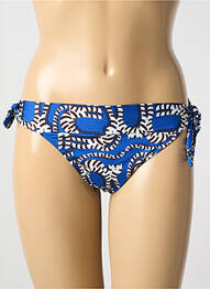 Chiloți de baie efect material satinat bikini albastru PAIN DE SUCRE femeie