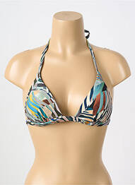 Sutien de costum de baie închidere cu legături de legat top triunghiuri verde PAIN DE SUCRE femme