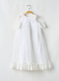 Rochie lungă guler rotund mâneci lungi alb LES PETITS INCLASSABLES fille