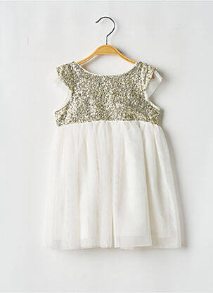 Rochie midi mâneci scurte mâneci scurte alb LES PETITS INCLASSABLES fată