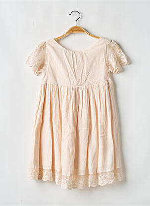 Rochie midi mâneci scurte mâneci scurte roz LES PETITS INCLASSABLES fată