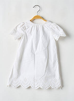 Rochie lungă mâneci scurte mâneci scurte alb LES PETITS INCLASSABLES fată