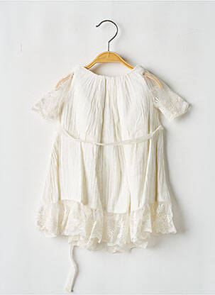 Rochie midi mâneci scurte mâneci scurte bej LES PETITS INCLASSABLES fată