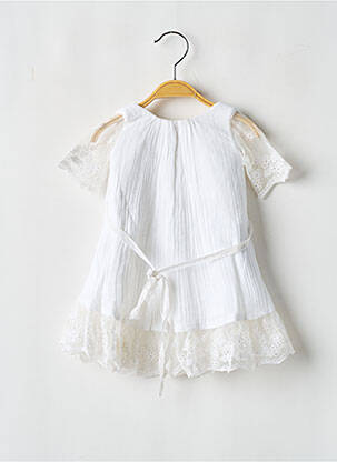 Rochie midi mâneci scurte mâneci scurte alb LES PETITS INCLASSABLES fată