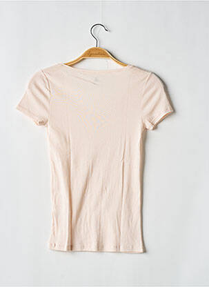 Tricou croială cambrată mâneci scurte roz PETIT BATEAU fată