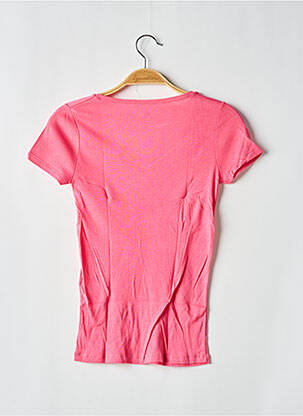 Tricou croială cambrată mâneci scurte roz închis PETIT BATEAU fată