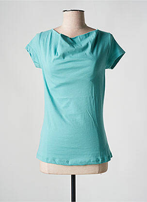 Tricou elasticitate mâneci scurte albastru LES RACINES DU CIEL femeie