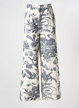 Pantalon evazat bej CLARAMONTE femeie