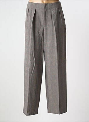 Pantalon larg talie cu cleme talie înaltă gri MKT STUDIO femeie