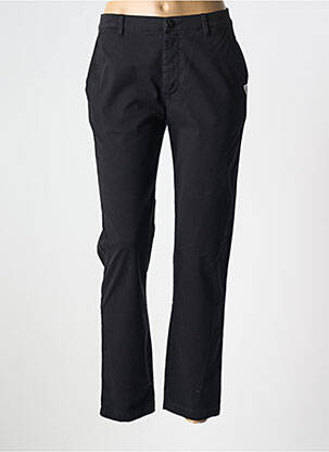 Pantalon chino țesătură poplin mărime normală negru PENN & INK N.Y femeie