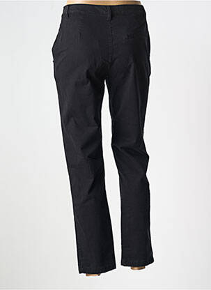 Pantalon chino țesătură poplin mărime normală negru PENN & INK N.Y femeie