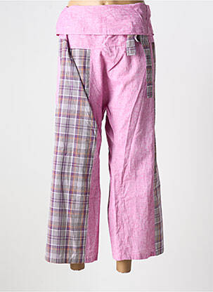 Pantalon 7/8 talie înaltă talie înaltă roz LOVE AND LET DYE femeie