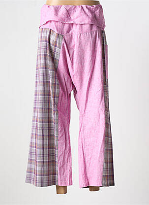 Pantalon 7/8 talie înaltă talie înaltă roz LOVE AND LET DYE femeie