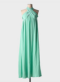 Rochie lungă croială fluidă bretele subțiri verde PHISIQUE DU ROLE femme