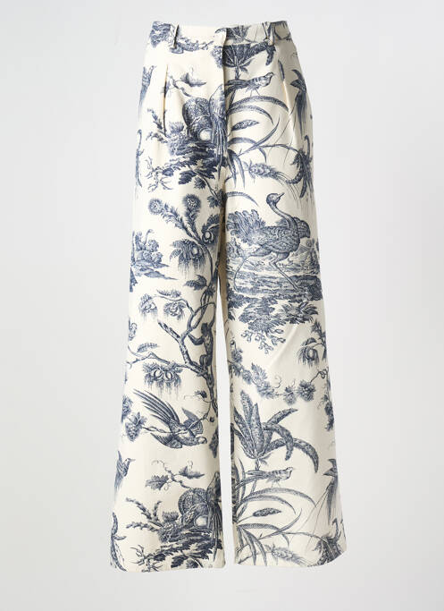 Pantalon evazat bej CLARAMONTE femeie