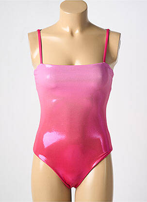 Costum de baie dintr-o singură piesă efect material satinat roz CARIOCA femeie