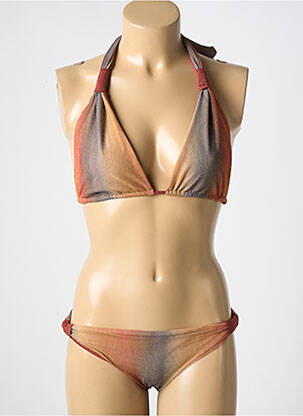 Costum de baie din două piese elasticitate top triunghiuri maro CARIOCA femeie