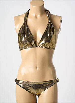 Costum de baie din două piese elasticitate top triunghiuri auriu CARIOCA femeie
