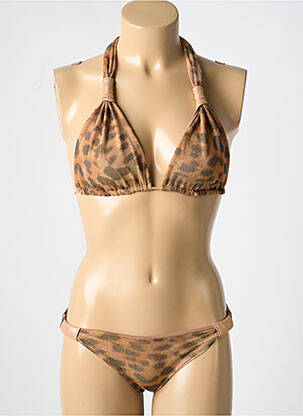Costum de baie din două piese elasticitate top triunghiuri maro CARIOCA femeie