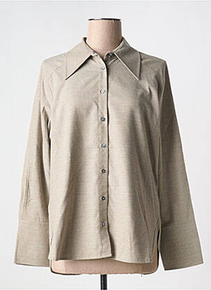 Cămașă croială cambrată mâneci lungi bej HANA SAN femeie
