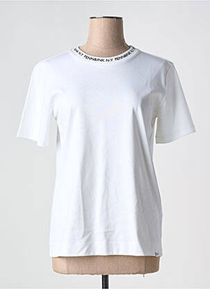 Tricou elasticitate mâneci scurte alb PENN & INK N.Y femeie