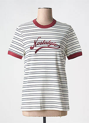 Tricou elasticitate mâneci scurte bej MAISON LABICHE femeie