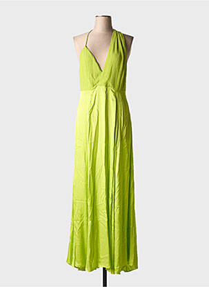 Rochie lungă croială cambrată bretele subțiri verde KARMA KOMA femeie