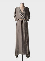 Rochie lungă mâneci scurte mâneci scurte verde BELIZA femme