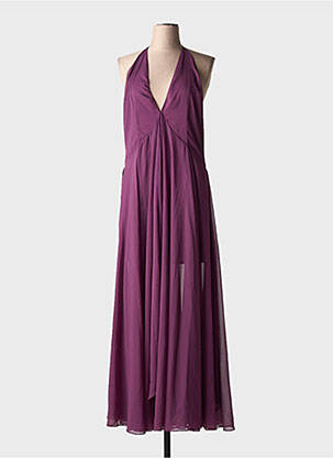 Rochie lungă țesătură crep bretele subțiri violet ROTATE femeie