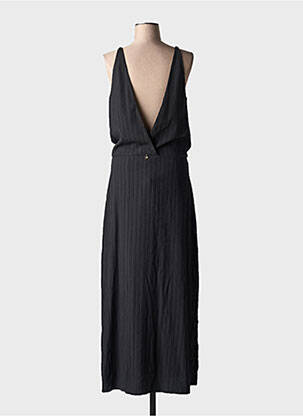 Rochie lungă țesătură crep bretele subțiri negru SOUVENIR femeie
