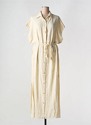 Rochie lungă mâneci scurte mâneci scurte bej MAISON SAINT JULIEN femeie
