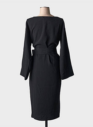 Rochie midi țesătură crep mâneci lungi negru HANA SAN femeie