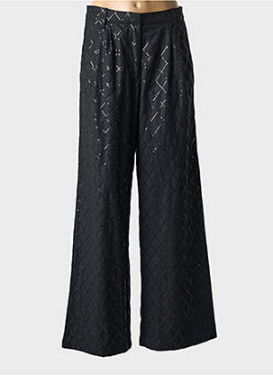 Pantalon larg închidere cu fermoar sub clapetă cu cârlig mărime normală negru ROTATE femeie