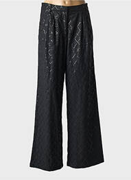 Pantalon larg închidere cu fermoar sub clapetă cu cârlig mărime normală negru ROTATE femeie